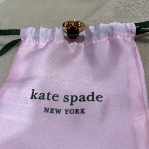 Kate Spade Gold and Black Ring with Red Accents